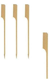 Papstar Fingerfood-Spieße / Holzspieße Golf (250 Stück) 12 cm, Naturholzspieße aus Bambus, für Grillgut, Pfanne, Fingerfood und Antipasti, stabil, gut zum Greifen durch breiteres Holzende #16730