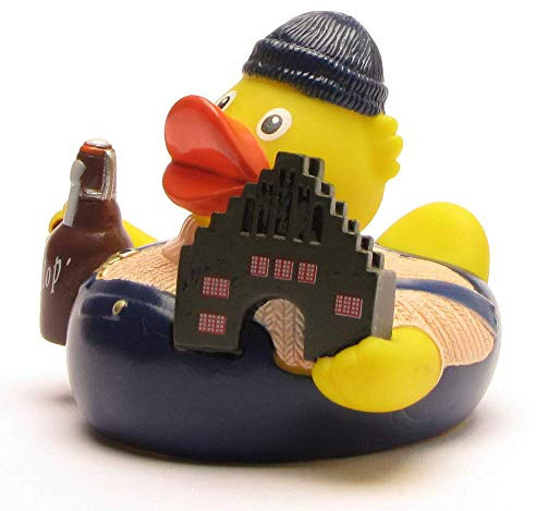 DUCKSHOP I Badeente Flensburg I Quietscheente I L: 7,5 cm I Quietscheentchen I Geschenk für Norddeutschland-Fans I Präsent Sammler I Maritim