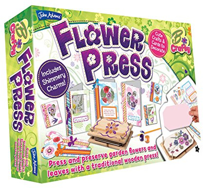 John Adams , Flower Press: Press and Preserve Garden Flowers and Leaves with a Traditional Wooden Press, Arts & Crafts, Ages 7+
