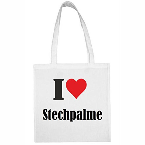 Reifen-Markt I Love Acebo Bolsa de la compra, 38 x 42 cm, en blanco o negro, Blanco, 38x42cm