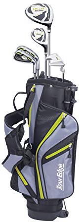 Tour Edge HL-J Junior Complete Golf Set with Bag (Right Hand, Graphite, 1 Putter, 2 Irons, 1 Hybrid, 1 Wood, 7-10 YRS) Green