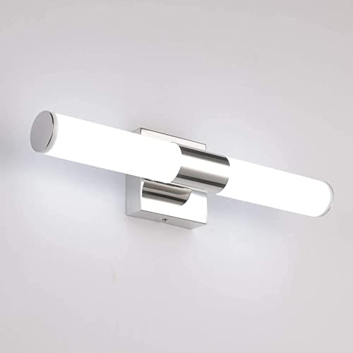 7Degobii Bathroom Vanity Light Fixture, 16 Inches 8W 6000K Chrome LED Mirror Lights for Bathroom Wall Sconces Bar Lighting