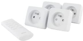 CHACON Set de 4 Mini Prises on-Off + télécommande 2300W Blanc-30m
