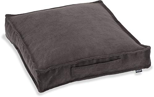 H.O.C.K. Cord Wave Matratzenkissen Bodenkissen 50x50x10cm (50x50x10cm, braun)