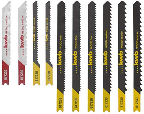 kwb 10-tlg. Stichsägeblätter-Set mit U-Schaft, für Holz und Metall - Universal-Set für vielseitige Anwendungen