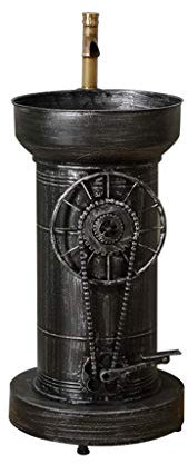 TMPTY Waschplätze Waschbecken Mit Wasserhahn, Retro Industriestil Metall Kreatives Rad Ausrüstung Eiserne Kunst Standwaschbecken Küchenspülen (Farbe : Silver)