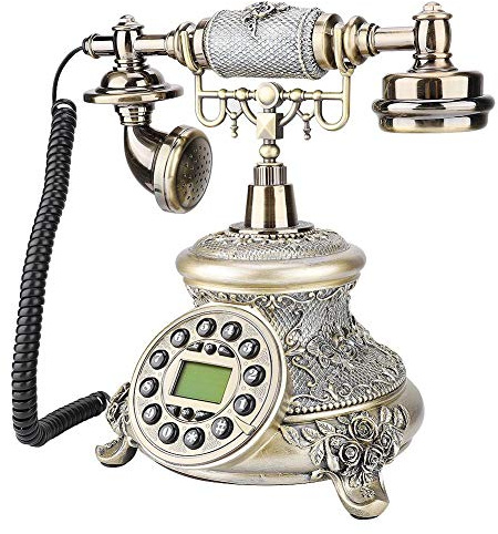 Heayzoki Telefono Fijo Vintage, teléfono Antiguo Retro Teléfono Antiguo Antiguo con identificador de Llamadas FSK/DTMF, teléfono Fijo Fijo Retro con función de devolución de Llamada