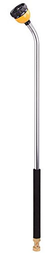 Rocky Mountain Goods 91,4 cm Bewässerungsstab mit 9 einstellbaren Düsen, robuste Aluminiumverlängerung für Gartenschlauch – lange Bewässerung für Gartenkorb oder Pflanzen – auslaufsicher aus Messing