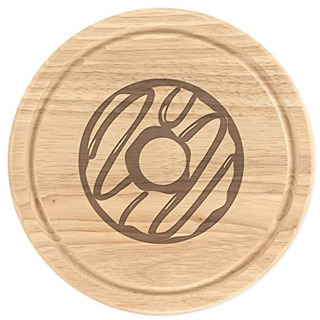 Rosa Fresa Vidriado Aro Madera para Picar Tabla de Quesos Redondo 25cm