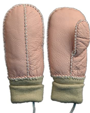Baby Lammfell Fäustlinge mit Strickbund Handschuhe Fäustel mit Daumen