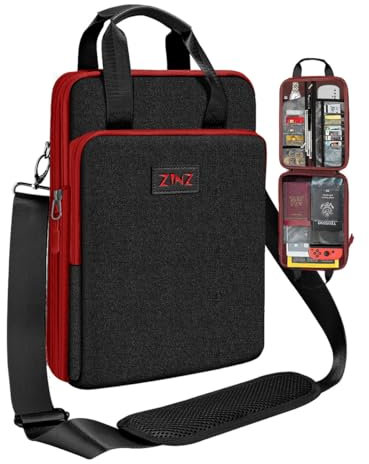 ZINZ Custodia Sottile ed Espandibile da 12,9 13 pollici Borsa a Tracolla da Viaggio per Laptop per MacBook Air 13 M3/M2/M1, MacBook Pro 13 M2/M1, iPad Pro 12,9/13/11, iPad Air 13,B02K02