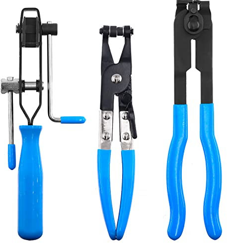 Keadic Universal Auto CV Joint Boot Clamp Pliers Set Includes Ear Boot Tie, Hose Clamp and Joint Banding Tool with Cutter, Car Repair Tool for Cooling System