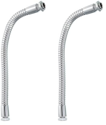 PATIKIL 7.9 Microphone Col Cygne, 2Pcs M10/M8 Filetage 10mm Métal Universel Tuyau Flexible Bras Col Cygne Tube Extension pour Multifonction Bricolage, Argenté
