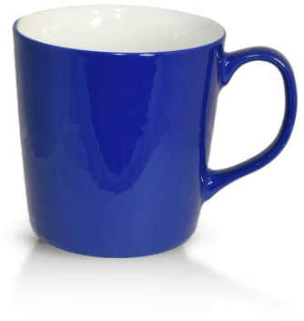 Mahlwerck Kaffeepott, große moderne Kaffeetasse mit Henkel, Premium Porzellan, hochlänzende Oberfläche, handveredelt, Saphire Blue, blau, 500 ml