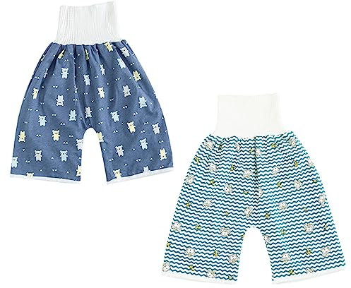 ACMEDE 2 Stück Baby Trainingshose Sleepy Windelhose Polster Cotton Potty Underwear Windelunterwäsche Baby Windelrockshorts Trainingswindelhose Lernhose (as3, Age, 4_Years, 8_Years, Regular, still 2)