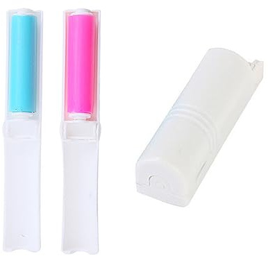 Mini-Fusselroller, Reisegröße, faltbar, klebrig, Staub-Saugbürste, Picker-Set, Reiniger, Klebstoffentferner für Tierhaare, Staub auf Kleidung, zufällige Farblieferung, 3 Stück