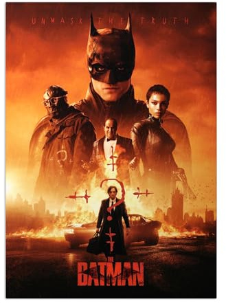 Displate Officiel DC Comics Poster Métallique Fixation Magnétique Licence Officielle Image Affiche de Haute Qualité Batman Movie 2022 - Batman 2022 hauteur 67,5 cm largeur 48 cm