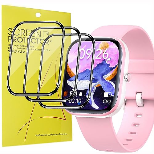 Blueshaweu Protector de pantalla compatible con Slothcloud Kids Smartwatch H97 de 1.5 pulgadas, paquete de 3, cobertura completa 3D, película protectora de pantalla suave PET compatible con Slothcloud