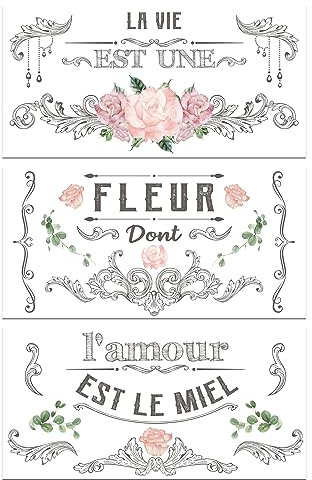 GLOBLELAND 3 pieza de Álbum de Recortes con Flores para Transferencias para Muebles Y Manualidades, Pegatinas de Transferencia de Muebles de 6x12.(0) in, Autoadhesivas,