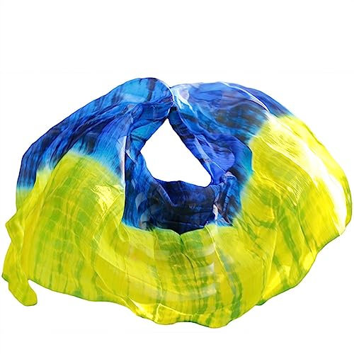 Bauchtanz Schleier Echte Seidenschleier, handgefertigt, gefärbt, Bauchtanz-Schleier, Bauchtanz-Performance, Bühnen-Requisiten, Zubehör, Schal, Schal, Schleier. Bauchtanz-Kostüm ( Color : Color 18-dz ,