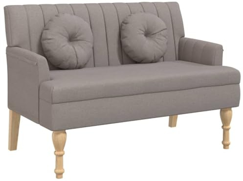 vidaXL Sitzbank mit Kissen Taupe 113x64,5x75,5 cm Stoff