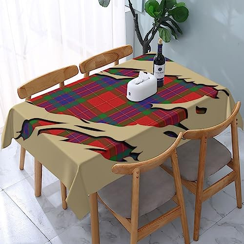 Tischdecke, rechteckig, Clan Fraser, Tartan-Karomuster, Polyesterstoff, wasserabweisend und knitterfrei, Tischdecke für Küche und Esszimmer, Tischplatte 137,2 x 182,9 cm (4–6 Sitze)
