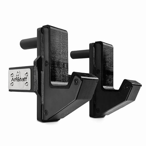 AmStaff Fitness J-Hooks Power Rack für 7,6 x 7,6 cm Tube Squat Rack Befestigung, J Cups Langhantelhalter für Power Cage, Heavy Duty 453.6 kg Kapazität, (2er-Set)