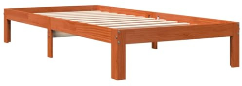 vidaXL Sängram vaxad brun 90x190 cm massiv furu, sovrumsmöbel, sängram, säng, sovrumsmöbler, sängramar, sängar, enkelsäng, enkelsängar, träsäng