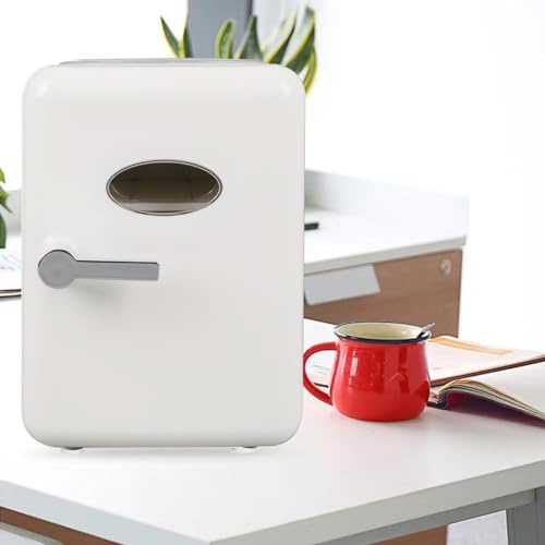 X&Z-XAOY Mininevera 4 litros 6 Latas Nevera Portátil para Coche con Función De Refrigeración Y Calefacción Nevera Personal para El Cuidado De La Piel, Cosméticos Y Bebidas. (Color : White)