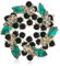 Molain Bunte Girlande Brosche, Damen Kristall Brosche, Strass Blumenstrauß Brosche Elegante Brosche Anstecknadel für Damen Mantel Kleid Kleidung Brosche Abzeichen für Braut Mutter Geschenke(grün)