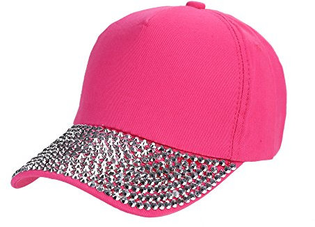 Kleine Mütze, Damenhut, Strass-Form, Snapback-Kappe, Baseballkappe, Küchenhüte, hot pink, One size