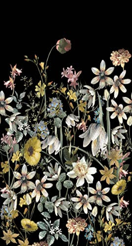 Esta Home fotomural flores silvestres multi color sobre negro 150 x 279 cm