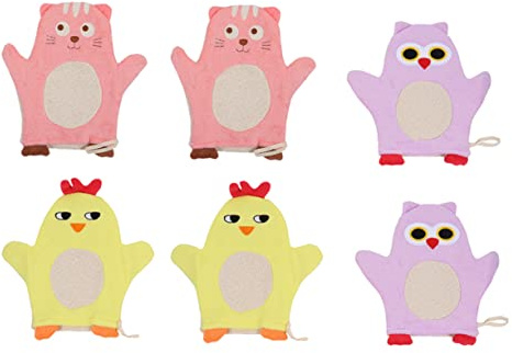 TOYANDONA 6stücke Waschlappen Waschtücher Für Badehandschuhe Aus Hochwertigem Material Lang Und Bequem Strapazierfähig Für Tägliche Körperreinigung Cartoon-design Sanfte Hautreinigung Platzs