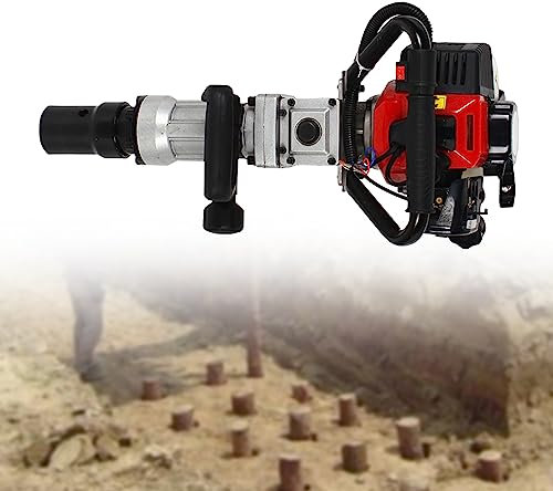 32.7CC Gasoline Pile Driver, Petrol Post Driver with 2-Stroke Engine, Post Hole Digger for Farm Garden Bush