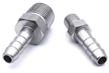 IDUTQUMW 1pc High Pressure 1/8 1/4 3/8 1/2 3/4 BSPT Male x Fit 6/8/10/12-20mm Hose Barb Hosetail Fitting 304 Stainless Water Gas Propane(Fit 10mm I.D Hose,MALE_3/8)