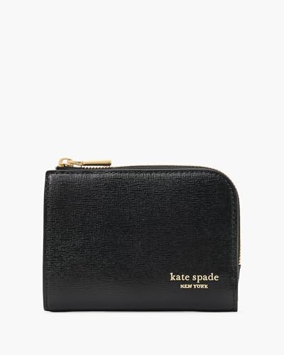 kate spade new york Damen Devin Saffiano Leather Small Compact Wallet Kompakte Brieftasche, Schwarz