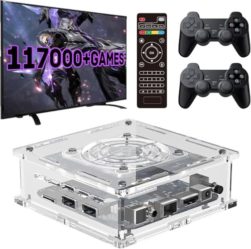 Super Console X PRO Plus, Retro Game Console 256GB Built-in 117,000+ Games, Video Game Console Systems with 2 Wireless Controllers, Compatible with PS1/PSP/MAME, for 4K TV HD/AV Outp