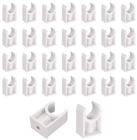 sourcing map Lot de 40 colliers de serrage en PVC pour tuyau d'eau - 20 mm ID - Boucles de tuyau d'eau en forme de U - Support de tuyau pour tuyau d'eau de 1,27 cm, plateaux TV, supports de tuyau,