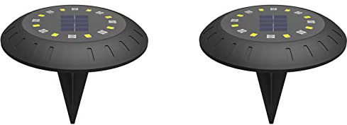 MVOSJFIE 2X RGB Solar Lawn Yard LED Solar Lights Buried Solar Garden Light Waterproof Outdoor Under Ground Spot Lamp Warm White