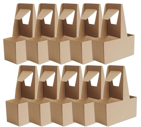 Lot de 10 porte- avec poignée en carton robuste pour livraison de