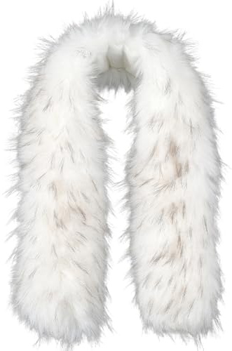 GORGECRAFT 81 * 12cm Faux Fur Collar Scarf Detachable Faux Fur Hood Trim Replacement Pink Hood Trim Neck Warmer Shawl Artificial Furry Chenille Stick Trim for Winter Coat Jacket Parka Christmas