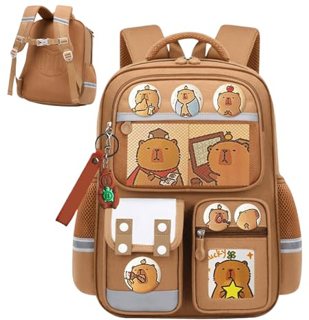 Generisk ryggsäck för barn | Capybara ryggsäck för | Tecknad laptop fritidsväska för camping utomhus födelsedag på vägen, M, Siehe Beschreibung