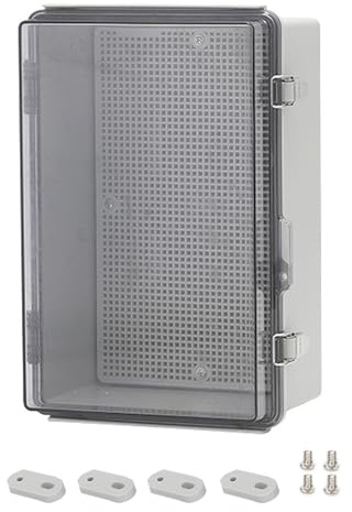 Fördelningsbox på utsidan, vattentät distributionslåda för utomhusbruk, IP67 kopplingsbox ABS elektriska anslutningsboxar, 300 x 200 x 130 mm, kopplingsskåp utanför, industrihus med ett fönster