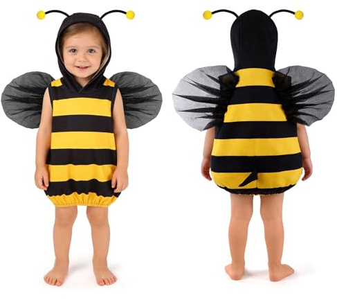 Beipegin Deguisement Animaux Enfant Body Barboteuse Abeille Dinosaure Bebe Garçon Fille Costume Dinosaure Carnaval Halloween Enfant 0-2 Ans