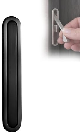 Gedotec Parent-DE 3360 - Maniglia pieghevole in metallo nero opaco, maniglia scorrevole per porte scorrevoli e mobili, dimensioni fresa 81 x 11 x 12 mm, dimensioni esterne 85 x 16 x 1,75 mm