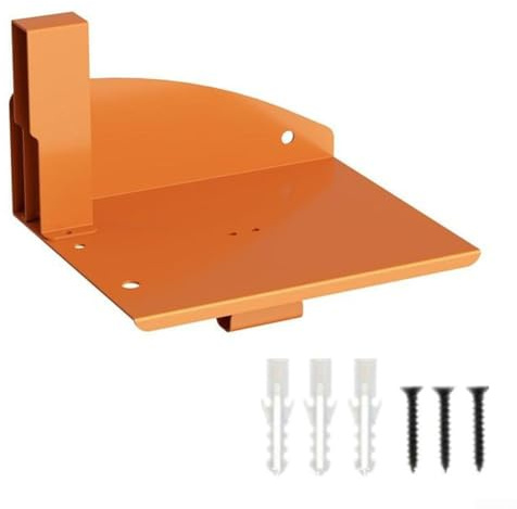 Soporte de pared para motosierra hecho de metal resistente, diseñado para organizar el espacio del garaje y sostener motosierras de forma segura (naranja)