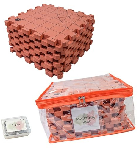 Juego de 9 alfombrillas de bloqueo,Almohadillas De Ganchillo Extra Gruesas,para tejer tablas de bloqueo extra gruesas con rejilla,100 Puntadas t,Para Proyectos De Ganchillo y Fieltro,Rojo