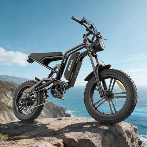 Hidoes B6 Electric Bike for Adults 20''x4 Fat Tire Moutain E Bike Bicycles | 7-Speed Transmission 15.6Ah Removable Battery Dual Suspensions Oil Brake Off Road Commuting Electric Bike for Men
