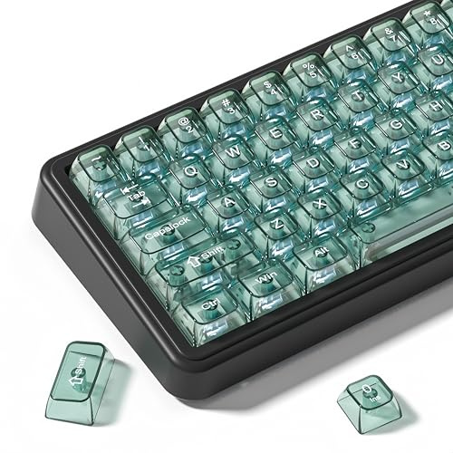 dagaladoo Clear keycaps,Translucent keycaps Jelly,Shine Throug Key caps | Transparent keyboard keycaps Glossy,MDA Profile custom Keycaps for Mx Switches Mechanical Keyboard(Mint Green,115key)