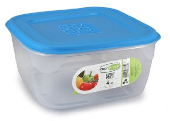 GIO'STYLE Contenitore Ermetico per Alimenti - 4L - Made in Italy - Quadrato - Adatto a Frigorifero, Freezer, Microonde - Linea Ermetici